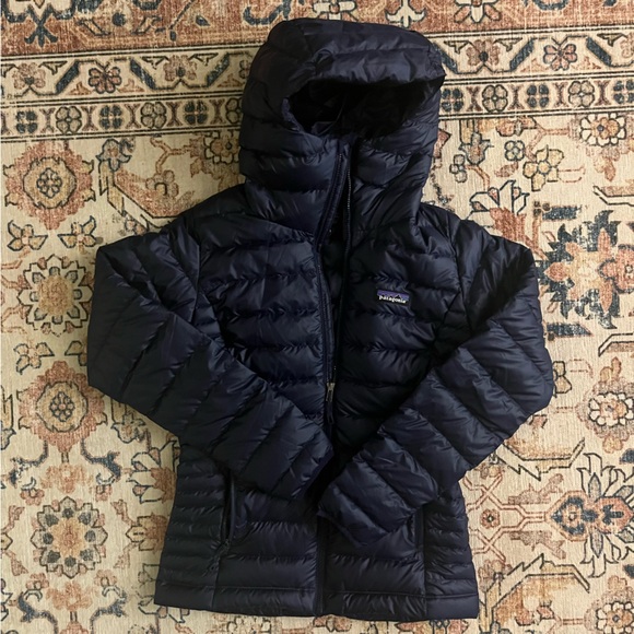 Patagonia Down Sweater Jacket Hoody Navy Blue Sz XXS NWOT - Picture 3 of 7